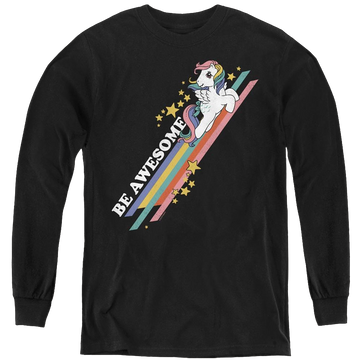 Black youth long sleeve t-shirt with My Little Pony Classic Be Awesome graphic