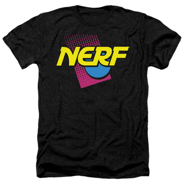 Charcoal men's heather t-shirt with Nerf Hasbro 90S Logo graphic