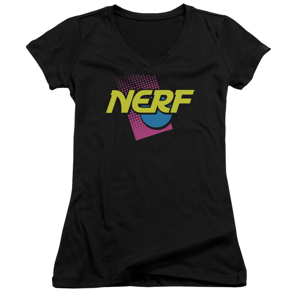 Nerf 90S Logo - Juniors V-Neck T-Shirt Juniors V-Neck T-Shirt Nerf   