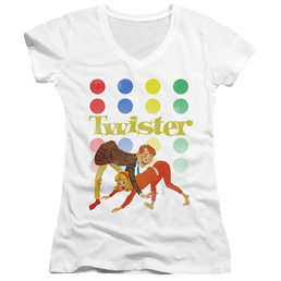 Hasbro Gaming Old School Twister - Juniors V-Neck T-Shirt Juniors V-Neck T-Shirt Twister   