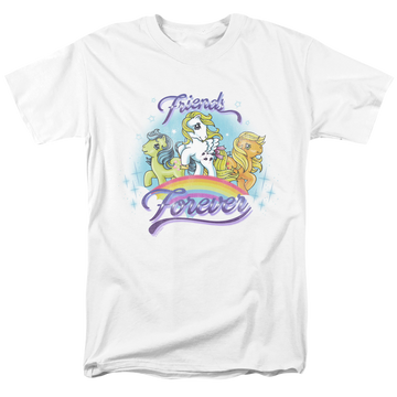 White men's regular fit t-shirt with My Little Pony Classic Friends Forever graphic