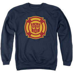 Transformers Rescue Bots Logo - Men's Crewneck Sweatshirt Men's Crewneck Sweatshirt Transformers   