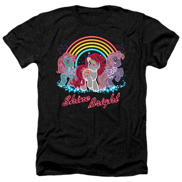 Charcoal men's heather t-shirt with My Little Pony Classic Neon Ponies graphic
