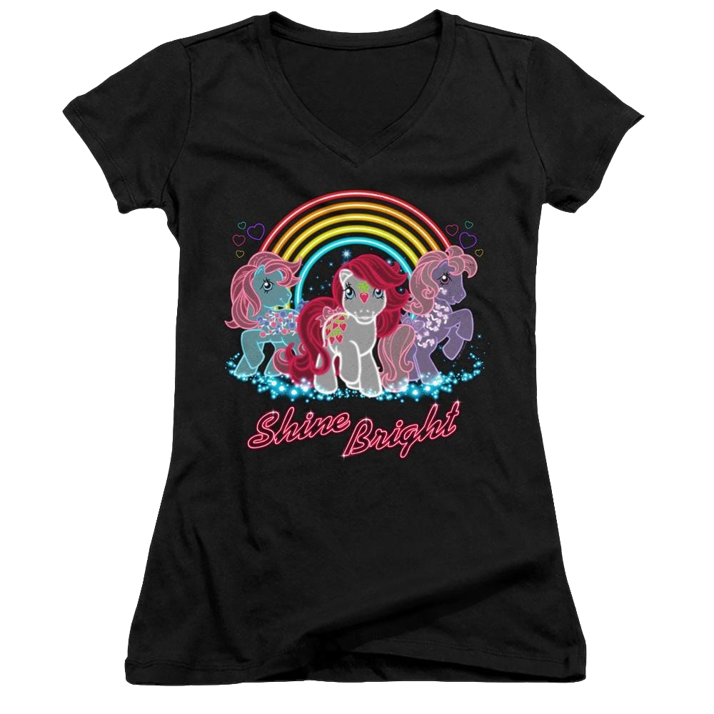 My Little Pony Classic Neon Ponies - Juniors V-Neck T-Shirt Juniors V-Neck T-Shirt My Little Pony   