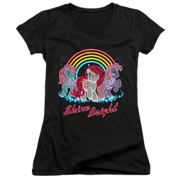 My Little Pony Classic Neon Ponies - Juniors V-Neck T-Shirt Juniors V-Neck T-Shirt My Little Pony   