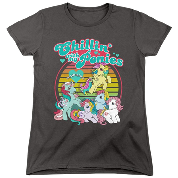 Charcoal women's t-shirt with My Little Pony Classic Chillin With My Ponies graphic