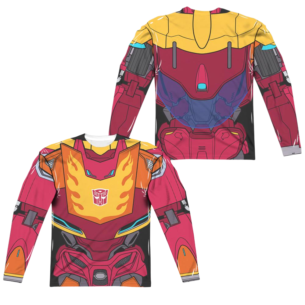 Transformers Hot Rod Costume (Front/Back Print) - Men's All-Over Print Long Sleeve Men's All-Over Print Long Sleeve Transformers   