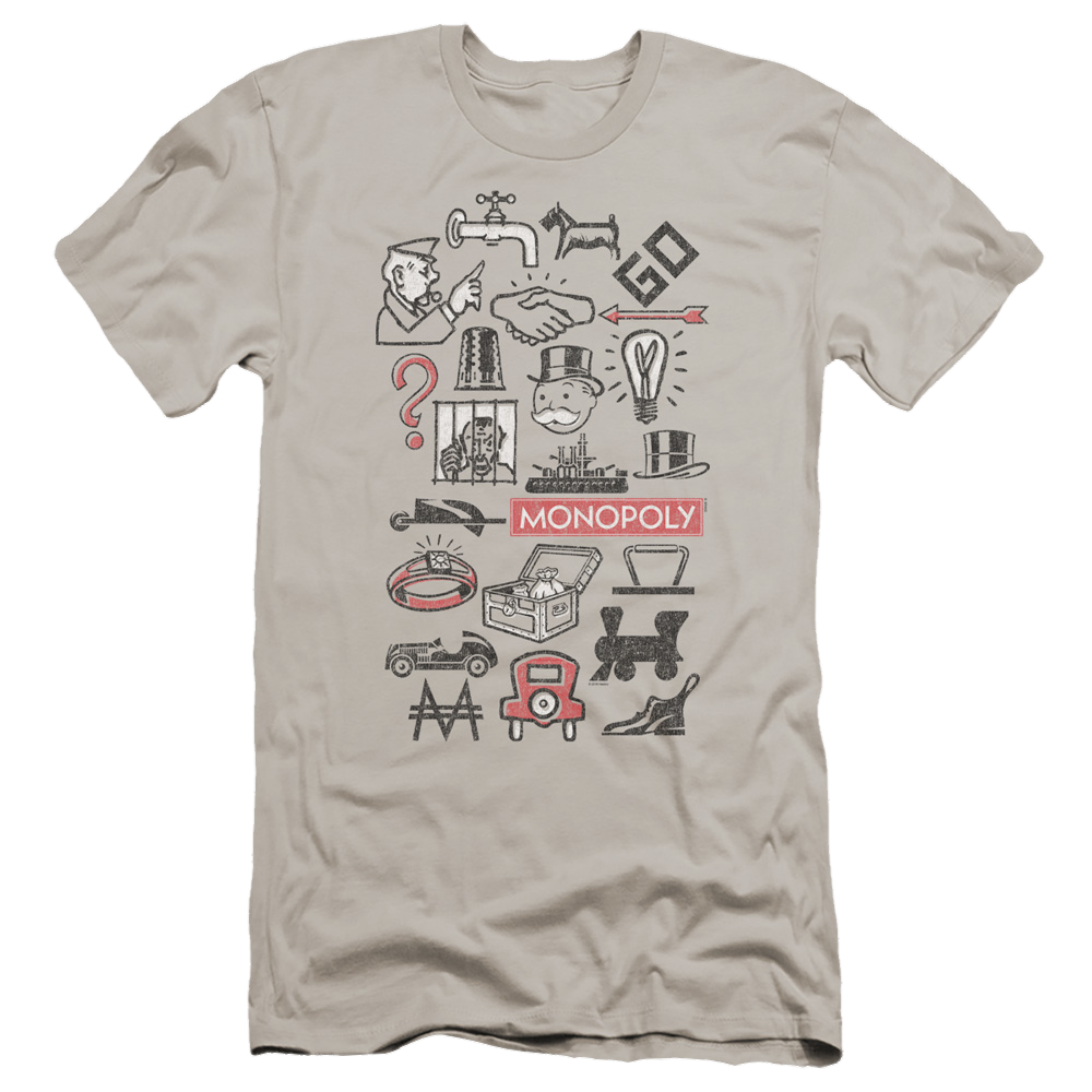 Monopoly Icons - Men's Premium Slim Fit T-Shirt Men's Premium Slim Fit T-Shirt Monopoly   
