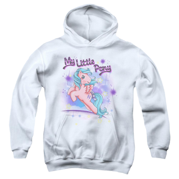 White youth hoodie for ages 8 to 12 with My Little Pony Classic Firefly graphic