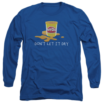 Royal men's long sleeve t-shirt with Play-doh Don't Let It Dry Out graphic