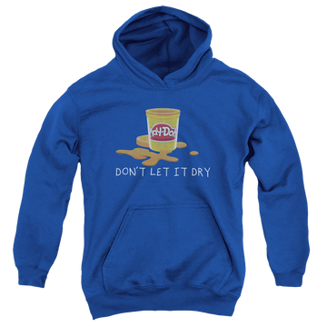 Royal youth hoodie for ages 8 to 12 with Play-doh Don't Let It Dry Out graphic