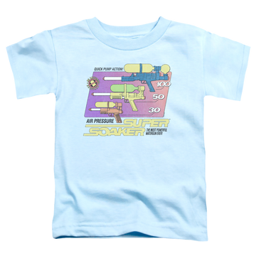 Light blue kid's t-shirt for ages 4 to 7 with Nerf Original Super Soaker graphic