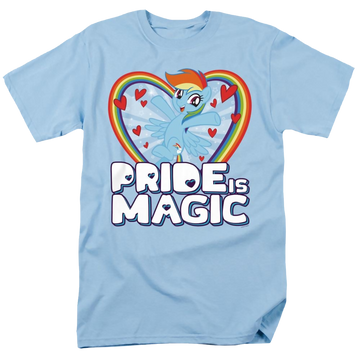 Light blue men's regular fit t-shirt with My Little Pony Friendship Is Magic Pride Is Magic graphic
