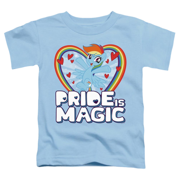 Light blue toddler t-shirt with My Little Pony Friendship Is Magic Pride Is Magic graphic
