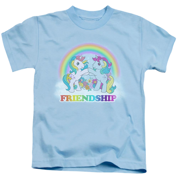 Light blue kid's t-shirt for ages 4 to 7 with My Little Pony Classic Friendship graphic