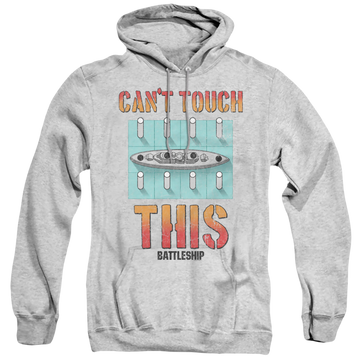 Athletic heather pullover hoodie with Hasbro Monopoly Cant Touch This graphic