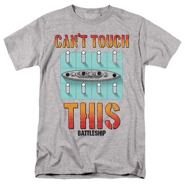 Athletic heather men's regular fit t-shirt with Battleship Can't Touch This graphic