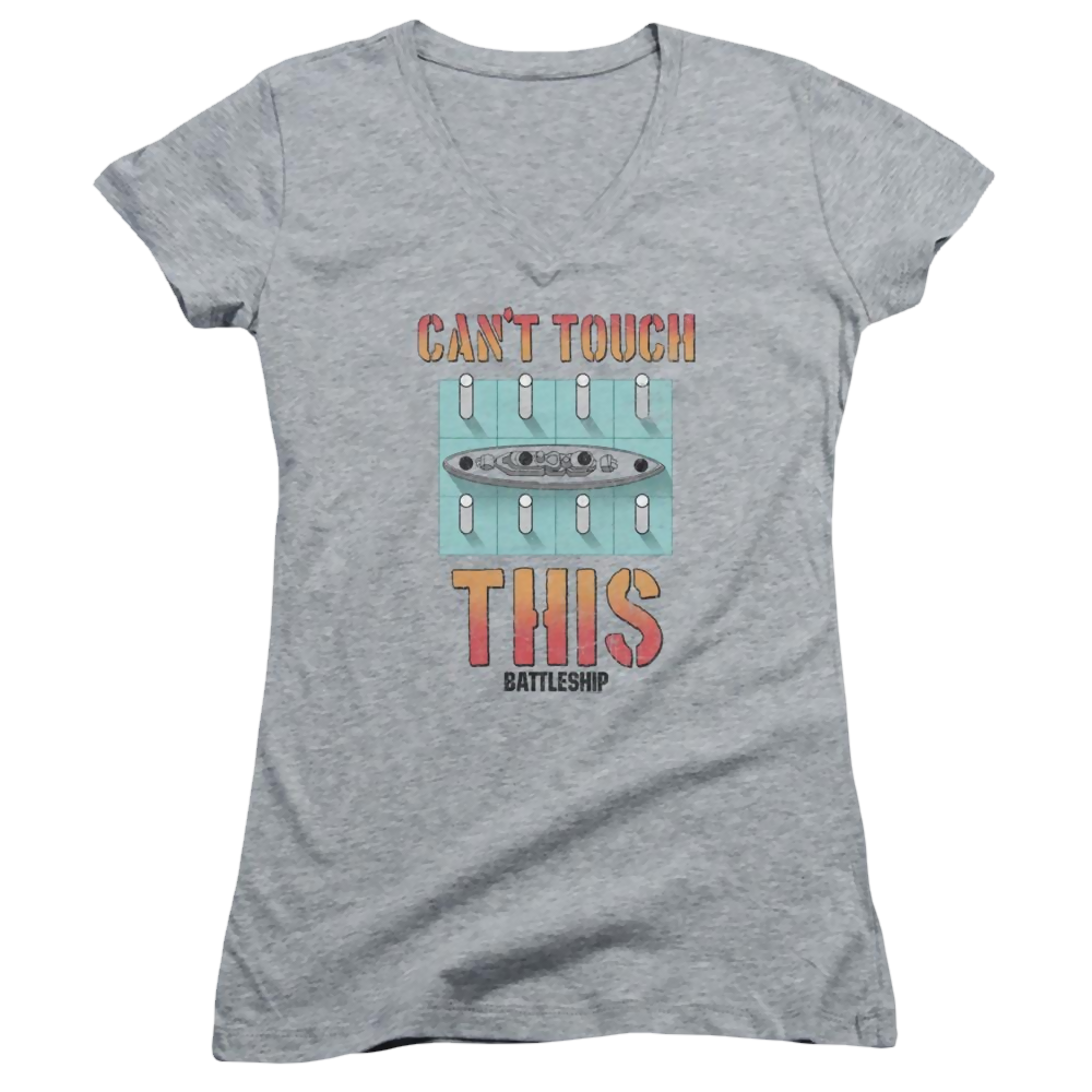 Battleship Can't Touch This - Juniors V-Neck T-Shirt Juniors V-Neck T-Shirt Battleship   