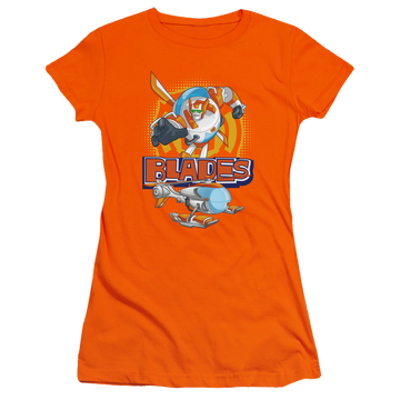 Orange juniors t-shirt with Transformers Blades graphic