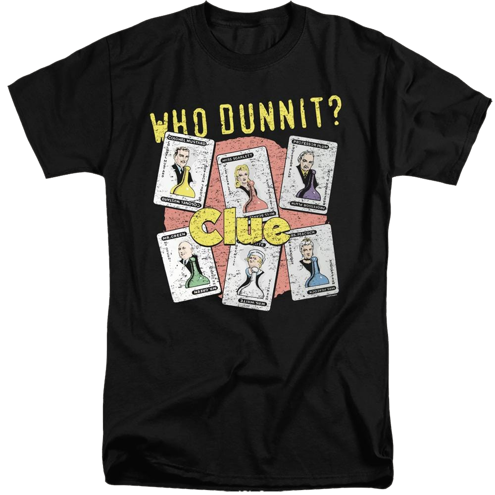 Game of Clue Who Dunnit - Men's Tall Fit T-Shirt Men's Tall Fit T-Shirt Clue   