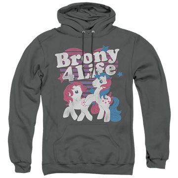 Charcoal pullover hoodie with My Little Pony Classic Brony 4 Life graphic