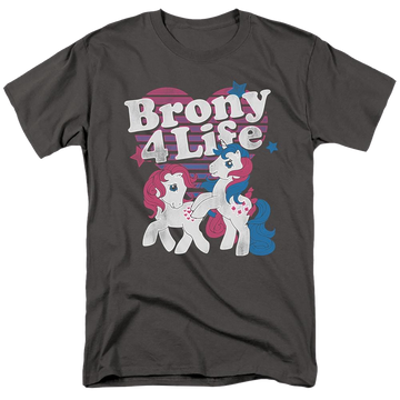 Charcoal men's regular fit t-shirt with My Little Pony Classic Brony 4 Life graphic