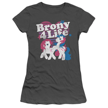 Charcoal juniors t-shirt with My Little Pony Classic Brony 4 Life graphic