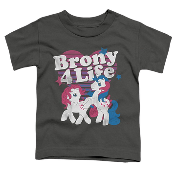 Charcoal toddler t-shirt with My Little Pony Classic Brony 4 Life graphic