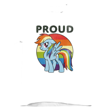 White kid's t-shirt for ages 4 to 7 with My Little Pony Friendship Is Magic Proud graphic