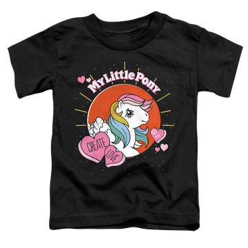 Black toddler t-shirt with My Little Pony Classic Create Love graphic