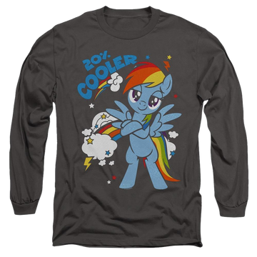 Charcoal men's long sleeve t-shirt with My Little Pony Friendship Is Magic 20 Percent Cooler graphic