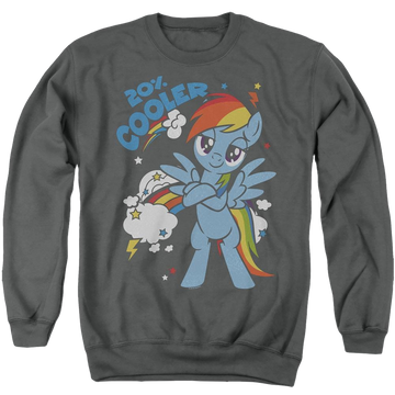 Charcoal men's crewneck sweatshirt with My Little Pony Friendship Is Magic 20 Percent Cooler graphic