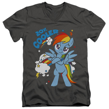 Charcoal men's v-neck t-shirt with My Little Pony Friendship Is Magic 20 Percent Cooler graphic