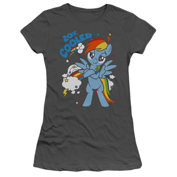 Charcoal juniors t-shirt with My Little Pony Friendship Is Magic 20 Percent Cooler graphic