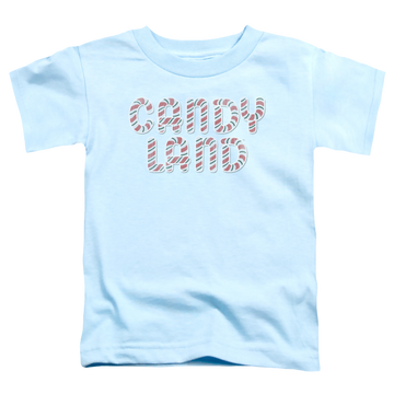 Light blue kid's t-shirt for ages 4 to 7 with Candy Land Logo graphic