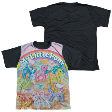 My Little Pony Classic Ponies youth black back t-shirt for ages 8 to 12