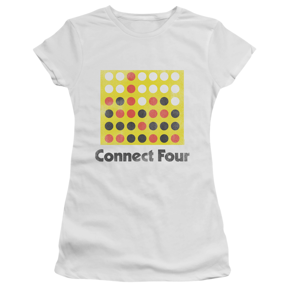 Connect Four Classic Logo Distressed - Juniors T-Shirt Juniors T-Shirt Connect Four   
