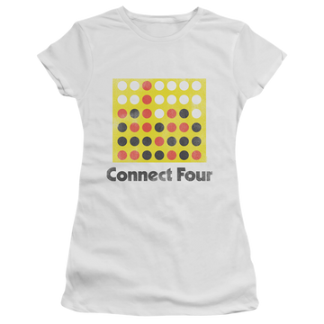 Connect Four Classic Logo Distressed - Juniors T-Shirt Juniors T-Shirt Connect Four   