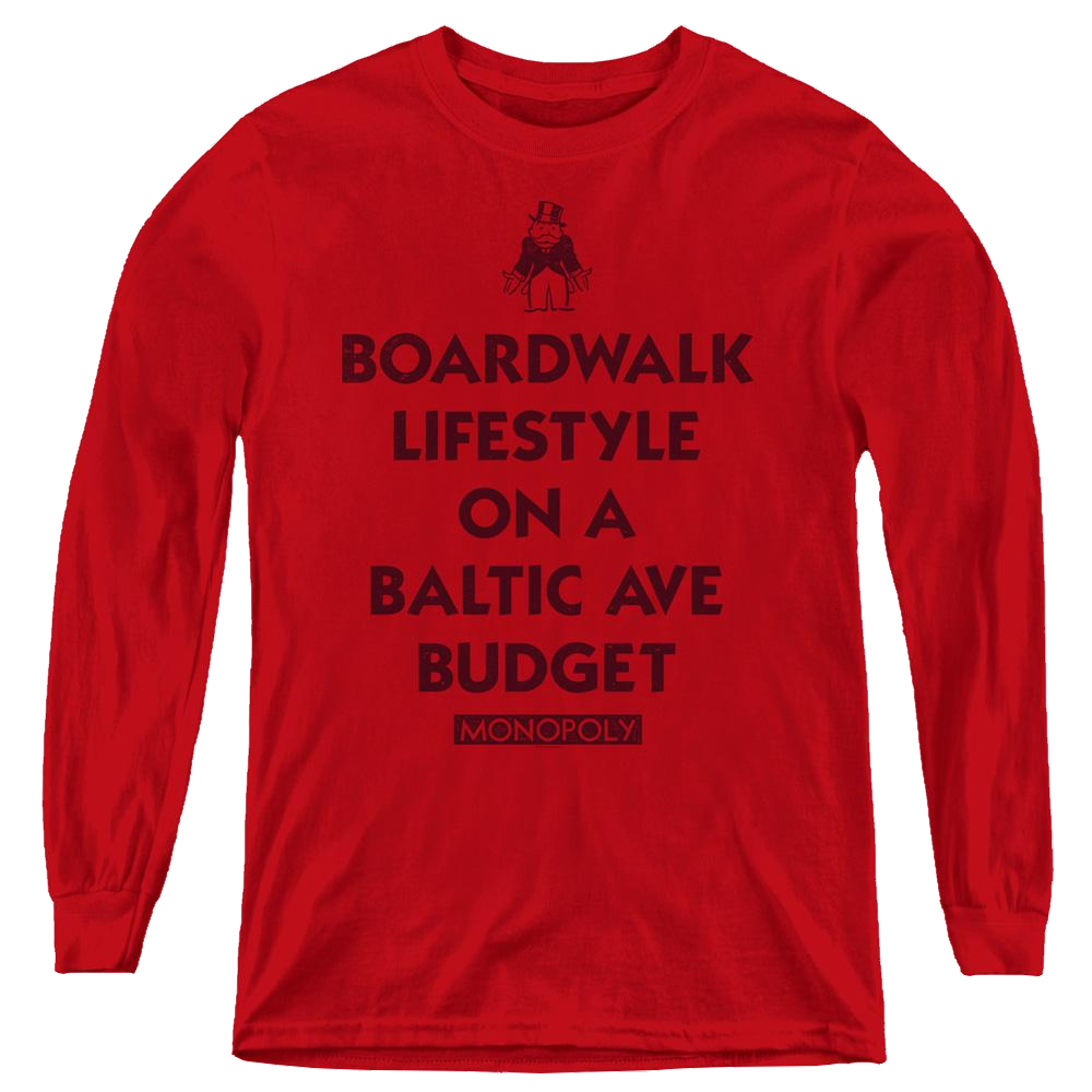 Monopoly Lifestyle Vs Budget - Youth Long Sleeve T-Shirt Youth Long Sleeve T-Shirt Monopoly   