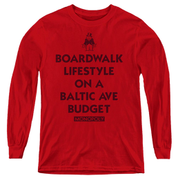 Monopoly Lifestyle Vs Budget - Youth Long Sleeve T-Shirt Youth Long Sleeve T-Shirt Monopoly   