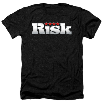Charcoal men's heather t-shirt with Risk Hasbro Logo graphic