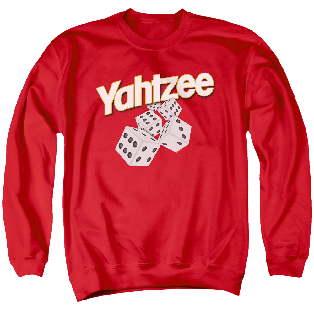 Yahtzee Tumbling Dice - Men's Crewneck Sweatshirt Men's Crewneck Sweatshirt Yahtzee   