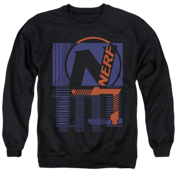 Black men's crewneck sweatshirt with Nerf Grid graphic