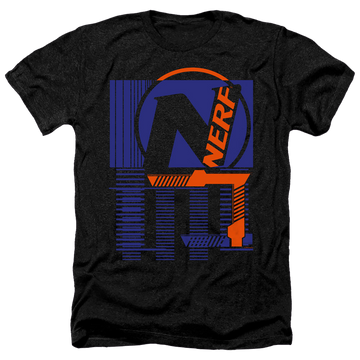 Charcoal men's heather t-shirt with Nerf Hasbro Grid graphic