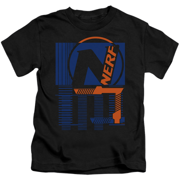 Black kid's t-shirt for ages 4 to 7 with Nerf Grid graphic