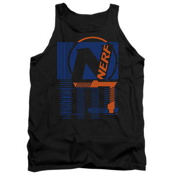 Black men's tank with Nerf Grid graphic