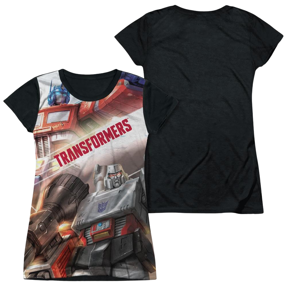 Transformers Warriors Of Cybertron - Juniors Black Back T-Shirt Juniors Black Back T-Shirt Transformers   
