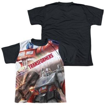 Transformers Warriors Of Cybertron youth black back t-shirt for ages 8 to 12