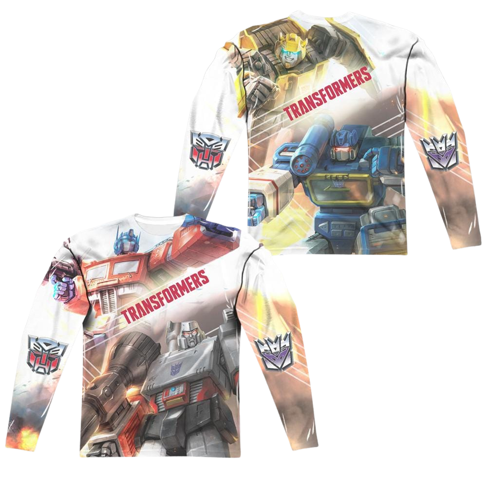Transformers Warriors Of Cybertron (Front/Back Print) - Men's All-Over Print Long Sleeve Men's All-Over Print Long Sleeve Transformers   