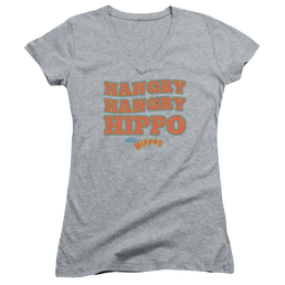Hungry Hungry Hippos Hangry - Juniors V-Neck T-Shirt Juniors V-Neck T-Shirt Hungry Hungry Hippos   